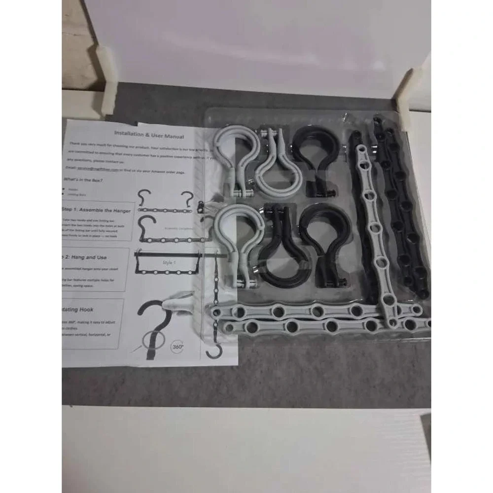 6 Pack Magic Closet Organizers Space Saving Hangers Grey Black DXY-HANGER-001-6P